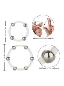 Steel Beaded Silicone Ring Set by CalExotics