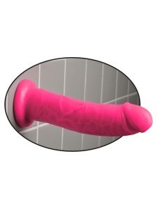 Realistic 21.6 cm suction cup dildo in pink PVC