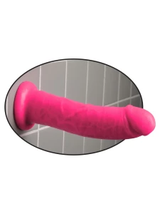 Gode réaliste à ventouse de 21,6 cm en PVC rose