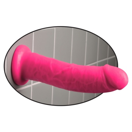 Realistic 21.6 cm suction cup dildo in pink PVC