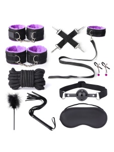 Set BDSM Bondage Noir/Violet