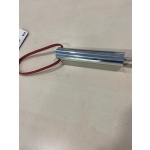 Red metal whip with leather cross