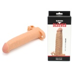 Kiotos realistic penis sleeve with vibrator ball holder