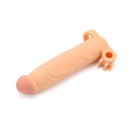 Kiotos realistic penis sleeve with vibrator ball holder