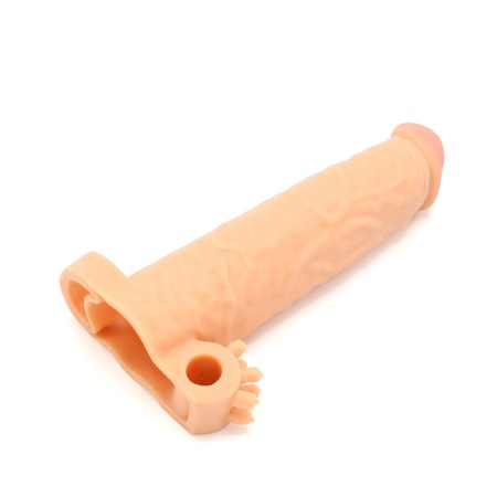 Kiotos realistic penis sleeve with vibrator ball holder