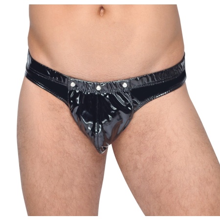 Black vinyl briefs size S