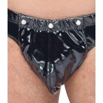 Black vinyl briefs size S