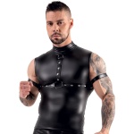 black vinyl top with studded harness