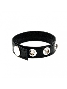 Rimba cockring flexible en cuir noir