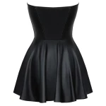 mini-abito sexy in vinile nero
