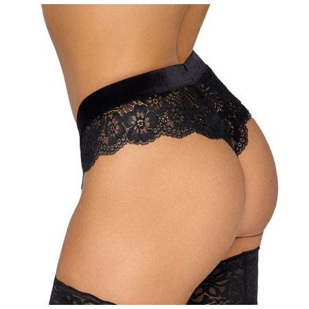 Culotte sexy dentelle avec chaîne stimulante