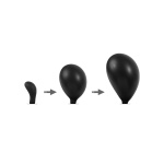 curved inflatable anal plug black