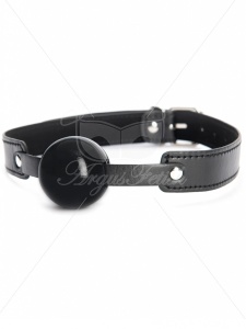 Argus black Ball Gag with leather-look strap