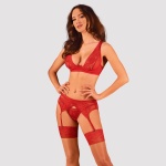 Sexy Red Lace Set 3-pcs