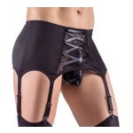 men's sexy black suspender belt