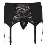 men's sexy black suspender belt