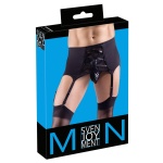 men's sexy black suspender belt