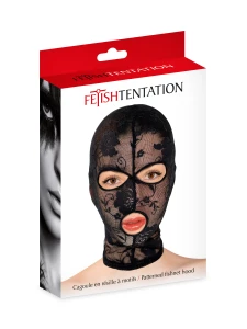 Image of the FETISH TENTATION black lace BDSM balaclava