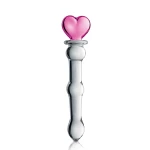 Gode en verre Glossy Toys n°21 avec cœur rose