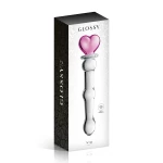 Gode en verre Glossy Toys n°21 avec cœur rose