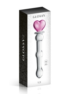 Glossy Toys Glasdildo Nr. 21 mit rosafarbenem Herz