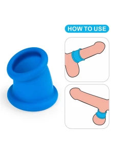 Image of the LoveToy - Pinnacle Pro conical testicle stretcher in blue
