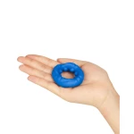 Image of LoveToy Blue Cockring - Pinnacle Pro - Ridge Bump Stretcher