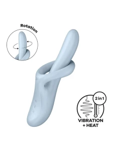 Image of Satisfyer Heating Rabbit Vibrator - Heat Flex 4 - Blue