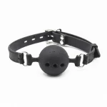 Bâillon respirant en silicone noir avec trois tailles disponibles