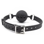 Bâillon respirant en silicone noir avec trois tailles disponibles
