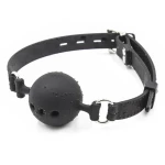 Bâillon respirant en silicone noir avec trois tailles disponibles