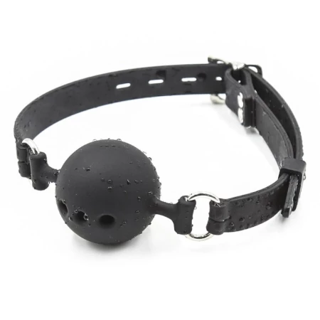 Bâillon respirant en silicone noir avec trois tailles disponibles