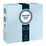 Image of the My Size 47 mm condom by Mister Size, transparent and made of natural rubber latex