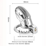 Image of the Metal chastity cage with adjustable ring and invisible lock