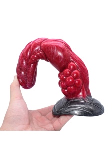 Immagine del dildo animale realistico da 10 pollici in silicone rosso