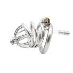 Image de la Cage de Chasteté avec Plug d'Urètre en Silicone et Anneau Incurvé