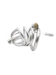 Image of the Chastity Cage with Silicone Urethra Plug and Incurved Ring
