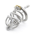 Image de la Cage de Chasteté avec Plug d'Urètre en Silicone et Anneau Incurvé