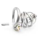 Image de la Cage de Chasteté avec Plug d'Urètre en Silicone et Anneau Incurvé