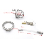 Image de la Cage de Chasteté avec Plug d'Urètre en Silicone et Anneau Incurvé