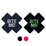 Cache-mamelons lumineux 'Bite Me' en satin noir ou rose