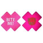 Cache-mamelons lumineux 'Bite Me' en satin noir ou rose
