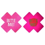 Cache-mamelons lumineux 'Bite Me' en satin noir ou rose
