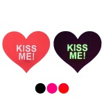 Image d'un cache-mamelons lumineux Kiss Me Heart en forme de coeur