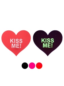 Image d'un cache-mamelons lumineux Kiss Me Heart en forme de coeur