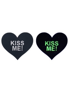 Image d'un cache-mamelons lumineux Kiss Me Heart en forme de coeur