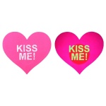 Image d'un cache-mamelons lumineux Kiss Me Heart en forme de coeur