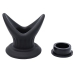 Image of the Hollow tunnel plug, black silicone sextoy