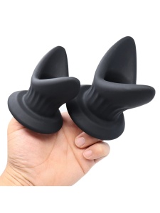 Abbildung des Hollow Tunnel Plugs, schwarzes Silikon-Sextoy