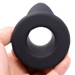 Image of the Hollow tunnel plug, black silicone sextoy